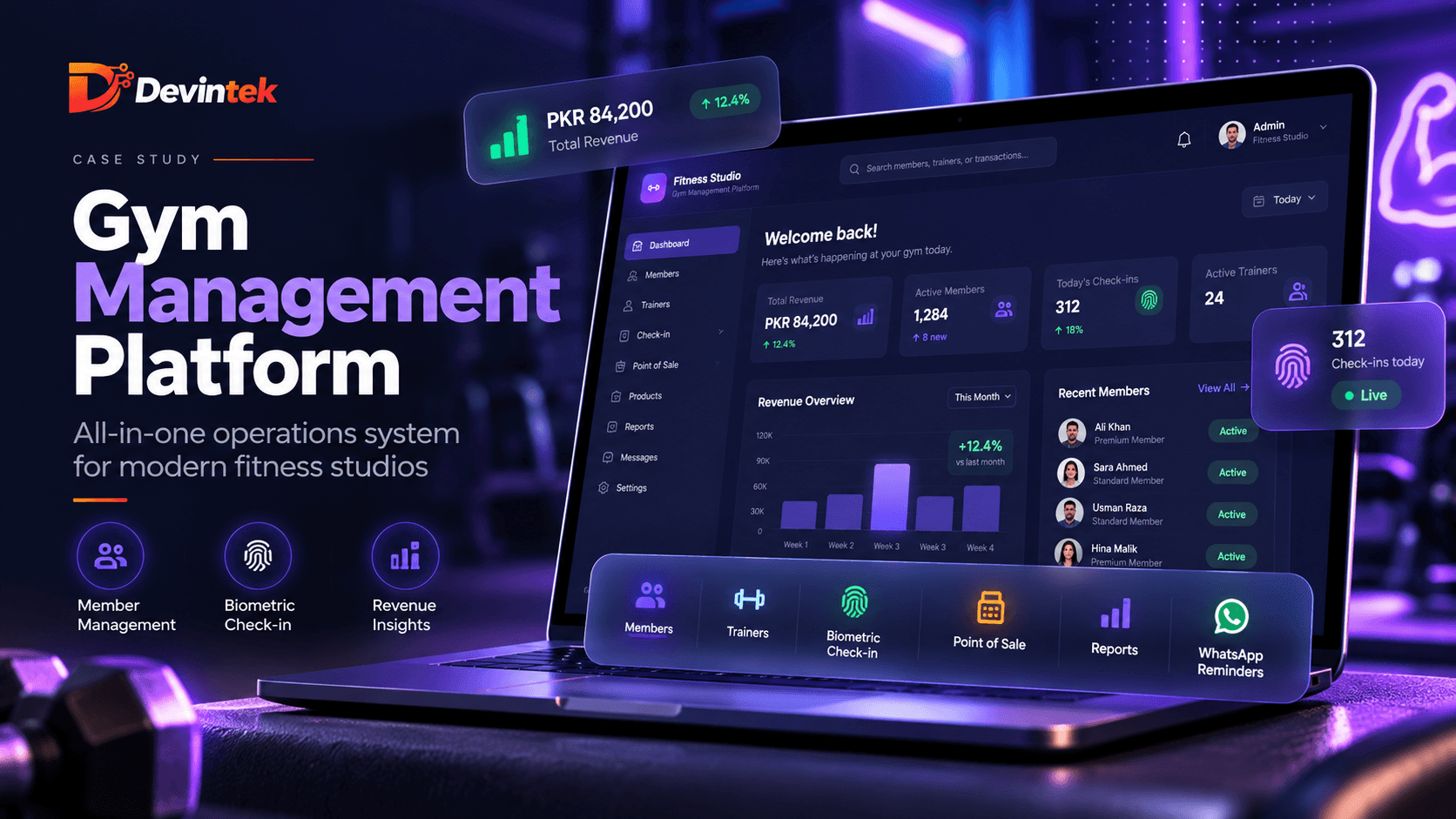 Fitness Studio — Gym Management SaaS project preview